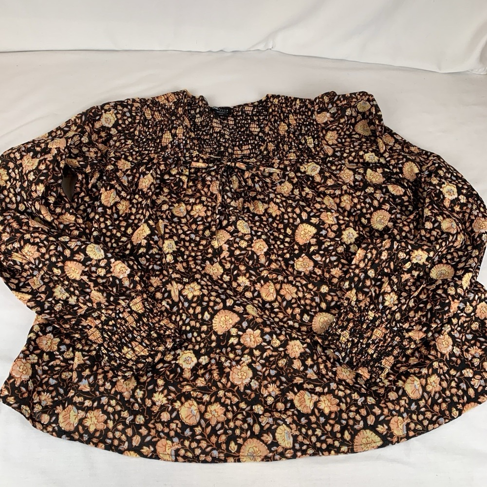 Billabong Lrg Women's Split Spirit Cotton Smocked Bohemian Chic Hippie Summer